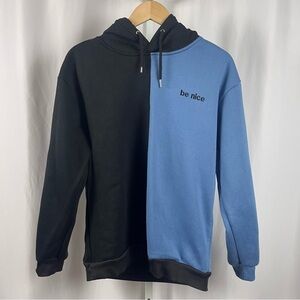 Be Nice Medium Color block Hooded Sweatshirt Hoodie Solid Streetwear Modern
